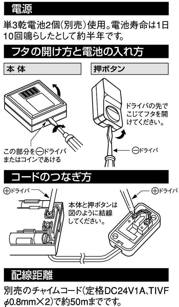CA-10Bの電源 電池の入れ方 コードのつなぎ方