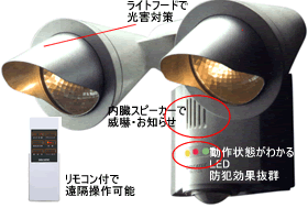 音と光の見張り番 センサライト ハロゲン2灯式 SL112A