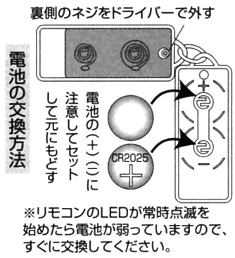 REV-Rの裏側のネジをドライバーで外し電池交換します